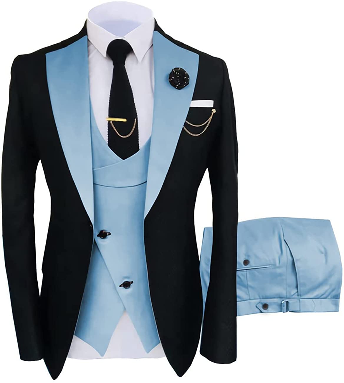 Burgundy Wedding Tuxedos Mens Prom Suits Notched Lapel Slim Fit Wedding Suit For Men Blazers Three Pieces Jacket Vest And Pants Party Business Holiday