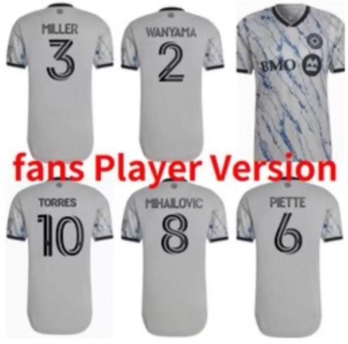 22 23 CF Montreal SOCCER JERSEYS 2022 2023 Montreal MLS AWAY Miller Mihailovic Wanyama Piette TORRES football shirts men maillot de foot
22 23 CF Montreal SOCCER JERSEYS 2022 2023 Montreal MLS AWAY Miller Mihailovic Wanyama Piette TORRES football shirts men maillot de foot