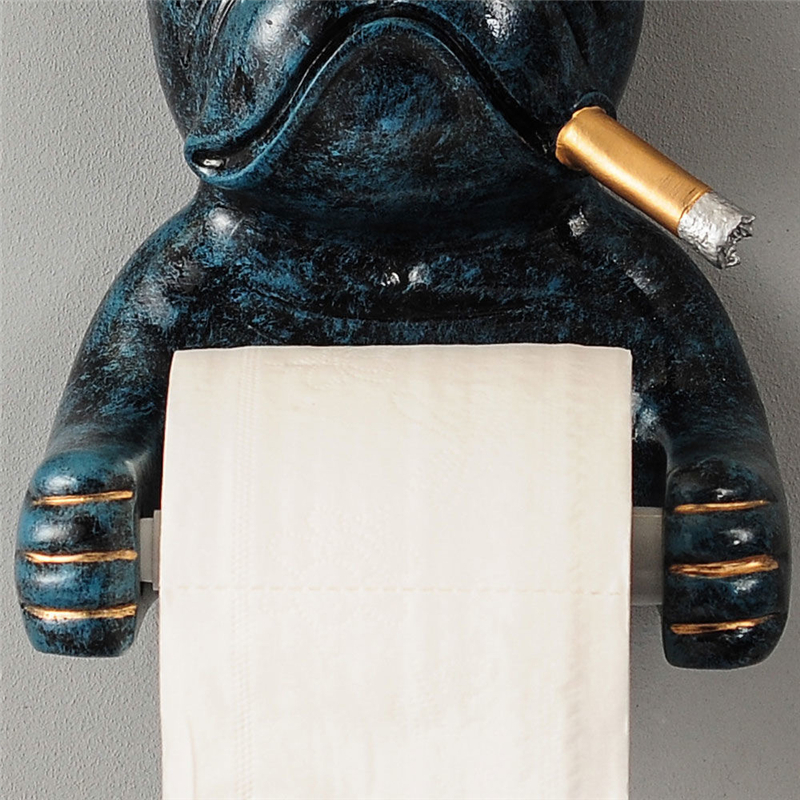 Tray Toilet Paper Holder Bulldog Resin Punch Hand Tissue Box Household Paper Towel Holder Reel Spool Device Dog Style 2206246792791