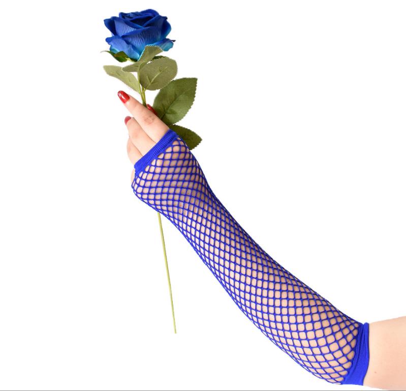 Fishnet Gloves 1920s Costume Accessories Fingerless Hollow Long Gloves Stretchy Opera Evening Pierced Elbow Length Glove Party Cosplay Props