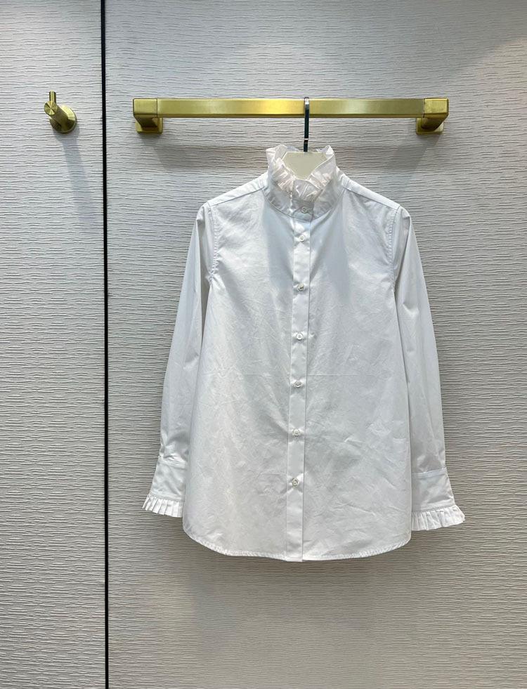 Women's Blouses & Shirts Side Stand-up Collar White Shirt Woman Elegant French Style Solid Color Blouse Women Single Breasted Spring
Women's Blouses & Shirts Side Stand-up Collar White Shirt Woman Elegant French Style Solid Color Blouse Women Single Breasted Spring