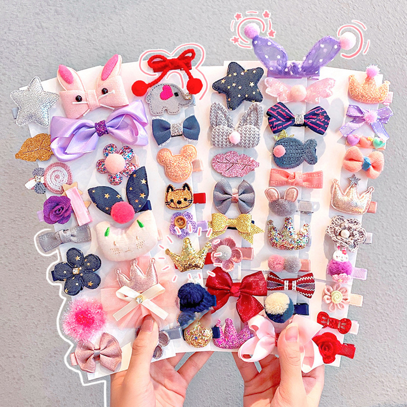101824 BuahSet Klip Rambut Bayi Pita Aksesoris Rambut Bayi Perempuan Ikat Kepala Perempuan Sifon Kartun Jepit Rambut Elastis 220611