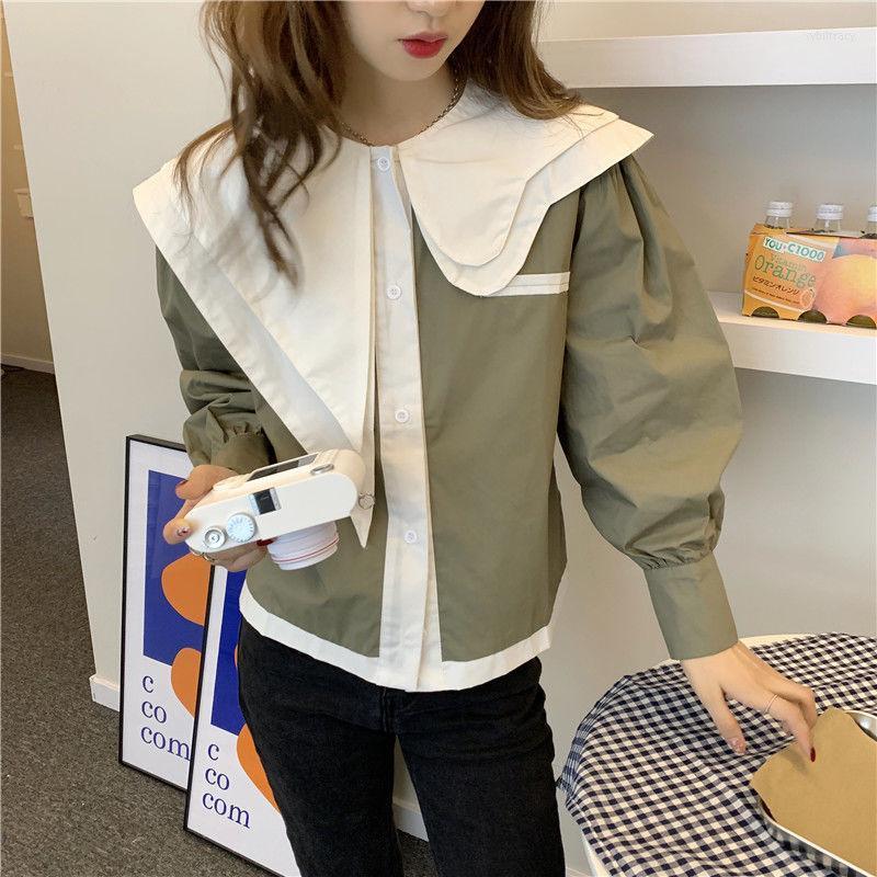 Women' Blouses & Shirts Ladies Western Design Sense Loose Irregular Doll Collar Stitching Long-sleeved Shirt Women Spring Womens Sybi22
Women' Blouses & Shirts Ladies Western Design Sense Loose Irregular Doll Collar Stitching Long-sleeved Shirt Women Spring Womens Sybi22