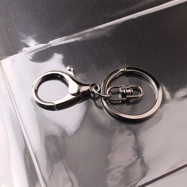 50pcs 30mm Keyring Multiple Colors Key Chains Rings Round Golden Silver-Plate Hook Lobster Clasp Keychain 220411