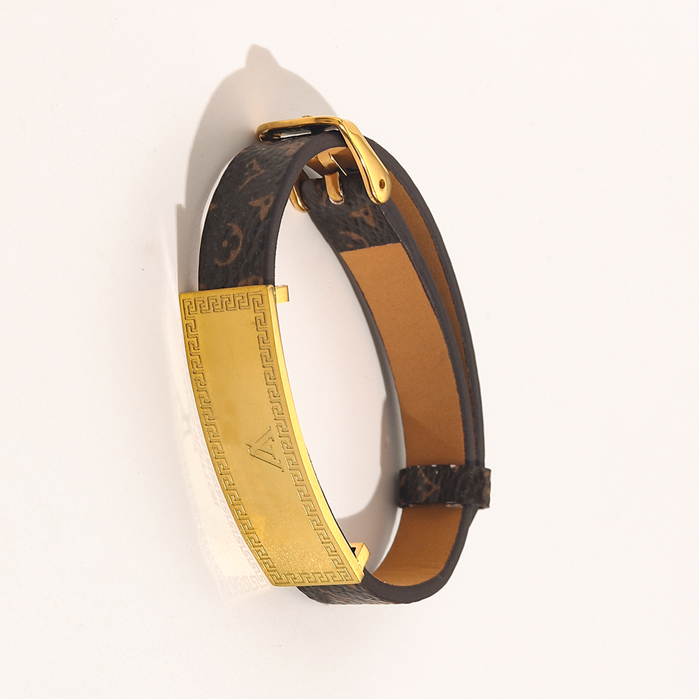New Style Fashion Bracelets Women Bangle Designer Jewelry Faux Leather 18K Gold Plated Stainless steel Bracelet Womens Wedding Gifts ZG1489
New Style Fashion Bracelets Women Bangle Designer Jewelry Faux Leather 18K Gold Plated Stainless steel Bracelet Womens Wedding Gifts ZG1489
