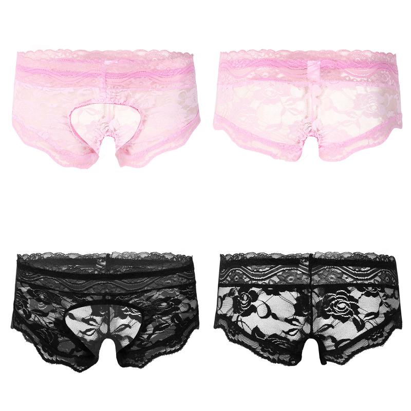 Underpants Men Sissy Nightwear See-through Lace Crotchless Briefs Thong Floral Pattern Elastic Waistband T-Back Underwear UnderpantsUnderpan, Black
Underpants Men Sissy Nightwear See-through Lace Crotchless Briefs Thong Floral Pattern Elastic Waistband T-Back Underwear UnderpantsUnderpan, Black