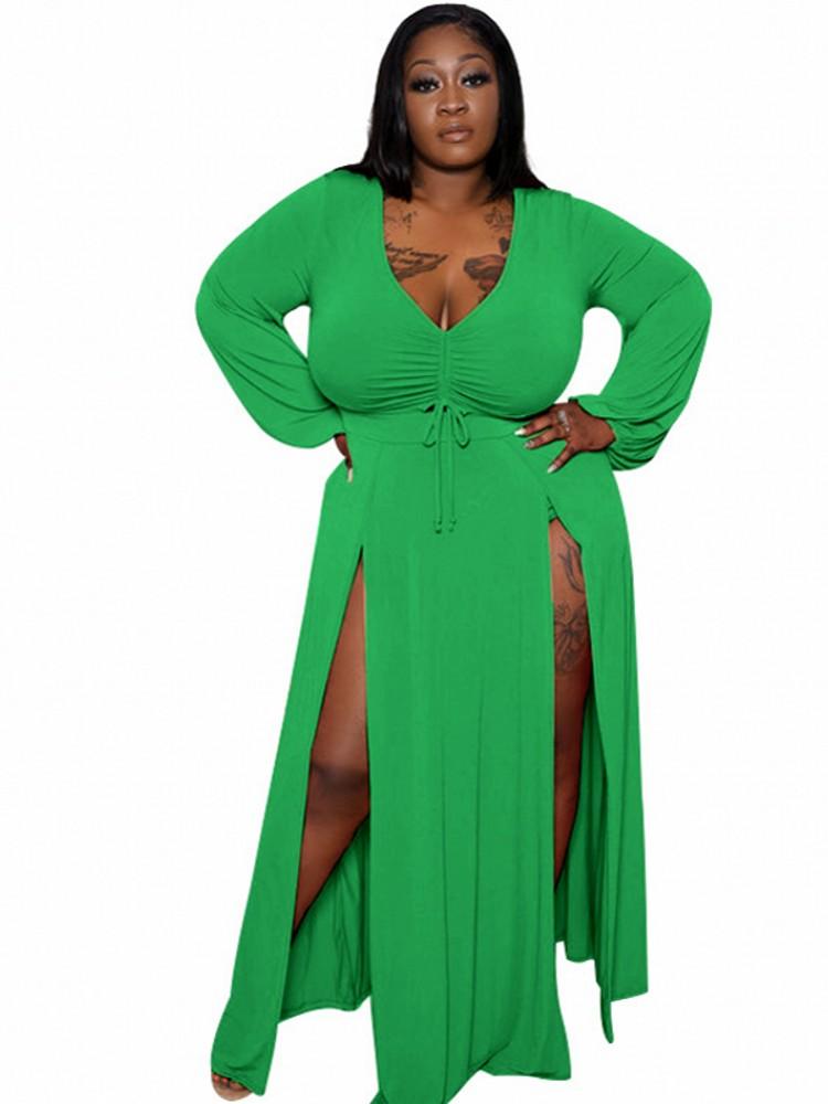 Plus Size Dresses High Waist Long Dress Women 5XL Drawstring Deep V Neck Split Robes Fashion Solid Corset Sexy Oversize Maxi DressesPlus, Black
Plus Size Dresses High Waist Long Dress Women 5XL Drawstring Deep V Neck Split Robes Fashion Solid Corset Sexy Oversize Maxi DressesPlus, Black