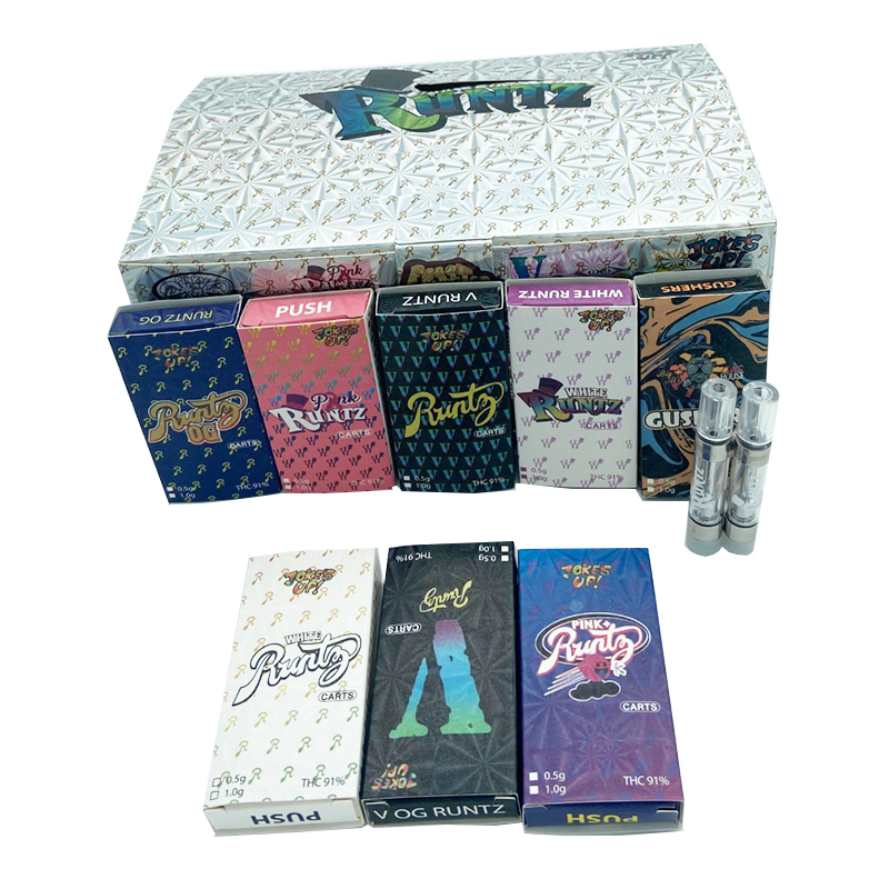 Retail Runtz Vape Atomizers W/ Packaging Press Tips Cartridges 0.8ml 1ml Empty Tank Ceramic Coil Atomizers Thick Oil 510 Thread Carts Vaporizer Dab Pen Vapes
Retail Runtz Vape Atomizers W/ Packaging Press Tips Cartridges 0.8ml 1ml Empty Tank Ceramic Coil Atomizers Thick Oil 510 Thread Carts Vaporizer Dab Pen Vapes