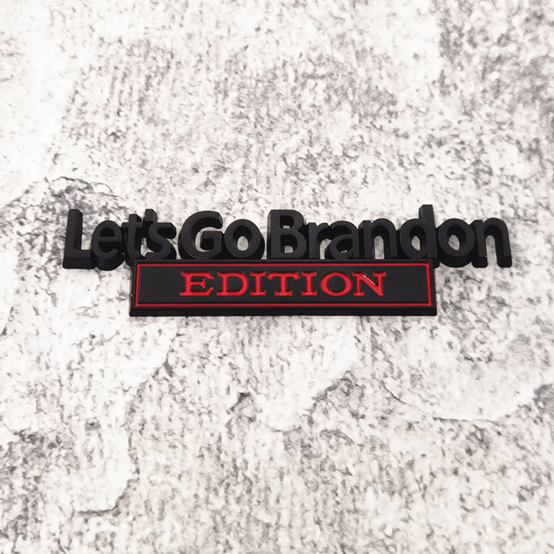 3D Metal Alphabet Car Sticker Plating letters Badge "lets go brandon "Logo Emblem Automobiles Exterior Decor