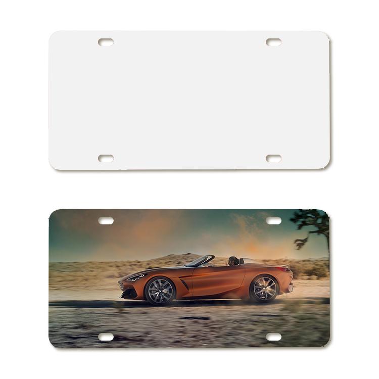 White Sublimation License Plate Decor Blanks Metal Aluminum Automotive Plates Heat Thermal Transfer Sheet DIY Picture Tag Board 3 Sizes sxa24