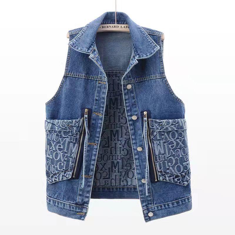 Women's Vests Women Vest Spring And Autumn Zipper Large Pocket Loose Denim Female Personality Fashion Camisole Waistcoat Jacket FashionWomen, Blue 2
Women's Vests Women Vest Spring And Autumn Zipper Large Pocket Loose Denim Female Personality Fashion Camisole Waistcoat Jacket FashionWomen, Blue 2