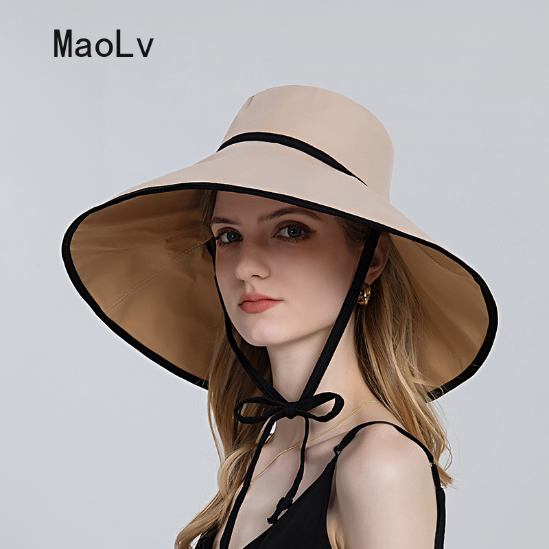 Wide Brim Sun Hat Summer Womens Hats Ladies Beach Visor Hat Panama Fashion Hats for Women Sun Protection Cap UV Anti Bucket Hat 220519