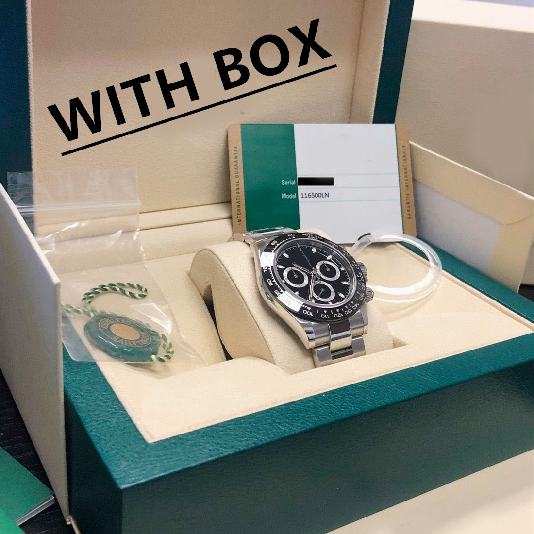 BP Factory Luxury Top Men Brand Original Box Wristwatches Stainless Steel Black Dial 116500 LN Automatic Movement 7750 Work Chronograph sports mens watch
