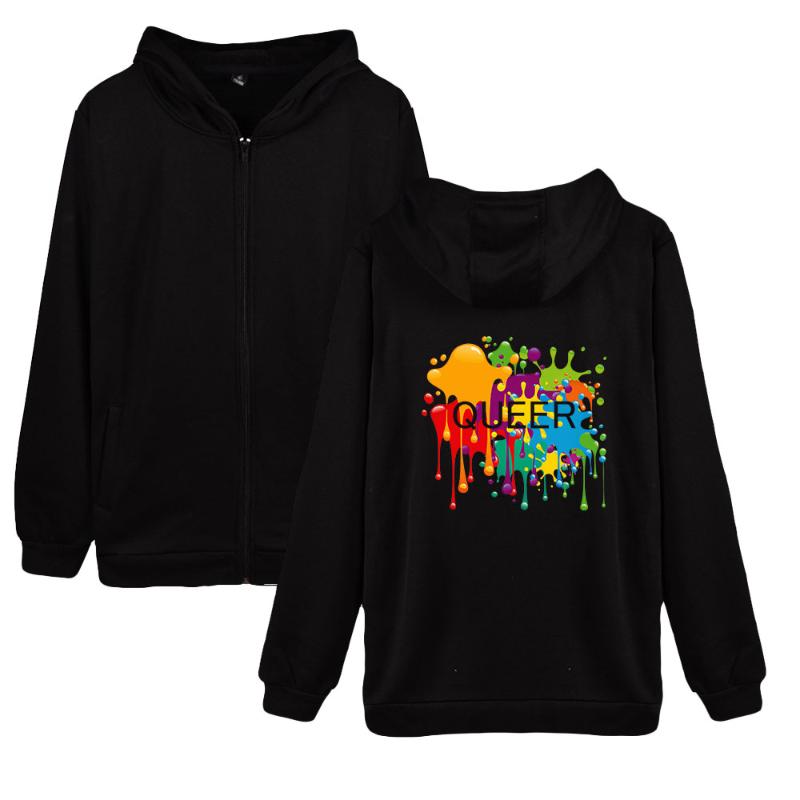 Men's Hoodies & Sweatshirts Queer Zipper Women Men Long Sleeve Hooded Sweatshirt Casual Streetwear Zip Up ClothesMen's, Black
Men's Hoodies & Sweatshirts Queer Zipper Women Men Long Sleeve Hooded Sweatshirt Casual Streetwear Zip Up ClothesMen's, Black