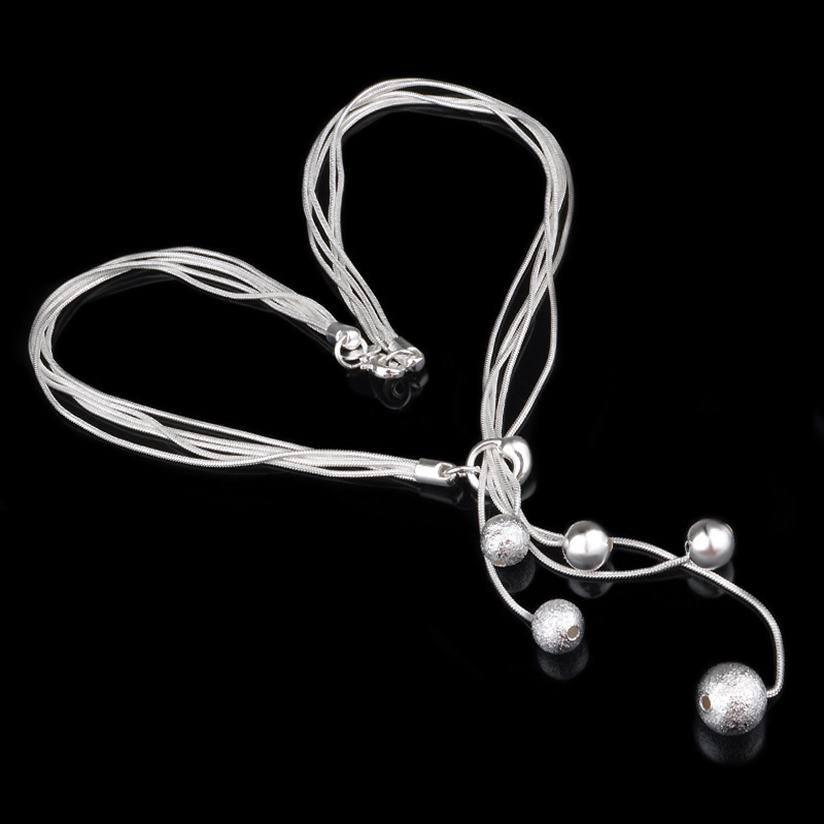 Fashion Elegant Ladies Necklace 925 Small Ball Pendant Long Necklace Mulit Chain Silver Plated Jewelry Loving Gift303g
Fashion Elegant Ladies Necklace 925 Small Ball Pendant Long Necklace Mulit Chain Silver Plated Jewelry Loving Gift303g