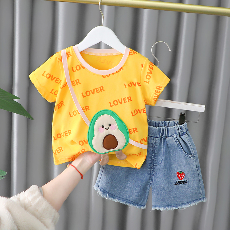 Baby Girl Clothes Sets Summer Fashion Infant Suits Straberry Style Cotton Kids Costom 1-4 Years Child Clothing 220509