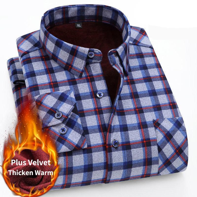 Men's Casual Shirts Winter Men's Lining Wool Warm Shirt Flannel Long Sleeve Men Thicken Business Fashion Plaid Dress 5XLMen's, 6888
Men's Casual Shirts Winter Men's Lining Wool Warm Shirt Flannel Long Sleeve Men Thicken Business Fashion Plaid Dress 5XLMen's, 6888