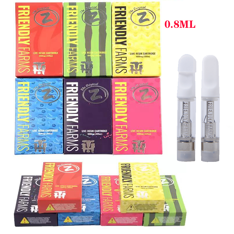 Friendly Farms Vape Cartridges Carts 0.8ml Atomizers 510 Thread 8 Styles Packaging Thick Oil Cart Ceramic Coil Empty Vapes Pen Vaporizer E Cigarettes
Friendly Farms Vape Cartridges Carts 0.8ml Atomizers 510 Thread 8 Styles Packaging Thick Oil Cart Ceramic Coil Empty Vapes Pen Vaporizer E Cigarettes