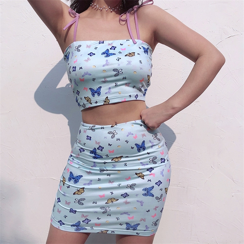 2 piece set women suit crop top skirt set female summer outfit slim bodycon two piece set outfits S1287