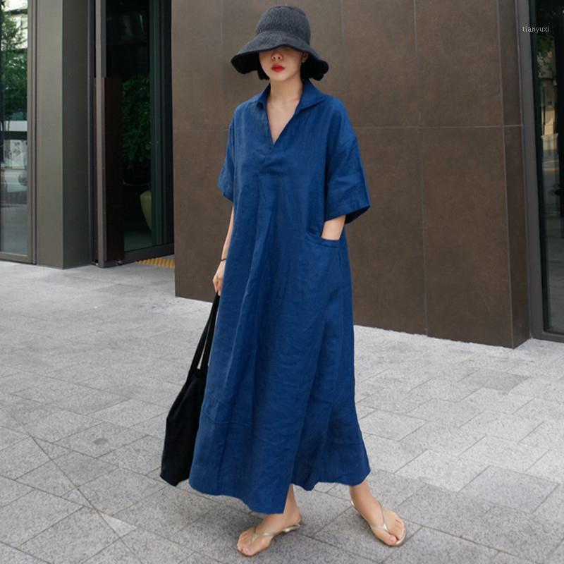 Casual Dresses NINI WONDERLAND 2022 Women V Neck Cotton Linen Big Size Dress Spring Summer Loose Slit Vintage Robe Korean Style, Beige
Casual Dresses NINI WONDERLAND 2022 Women V Neck Cotton Linen Big Size Dress Spring Summer Loose Slit Vintage Robe Korean Style, Beige