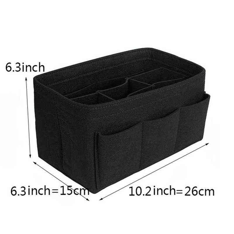 Vrouwen Vilt Cosmetische Bag Organizer Insert Multifunctionele Travel Make-Up Innerlijke Purse Fit Diverse Merk Tassen 220611