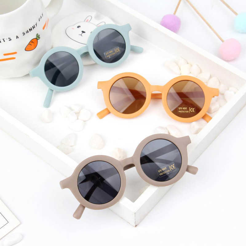 2022 Fashion Round Frame Sunglasses Boys UV400 UV Proof Glasses Kids Jewelry Frosted Anti Ultraviolet Eyewear Decorative