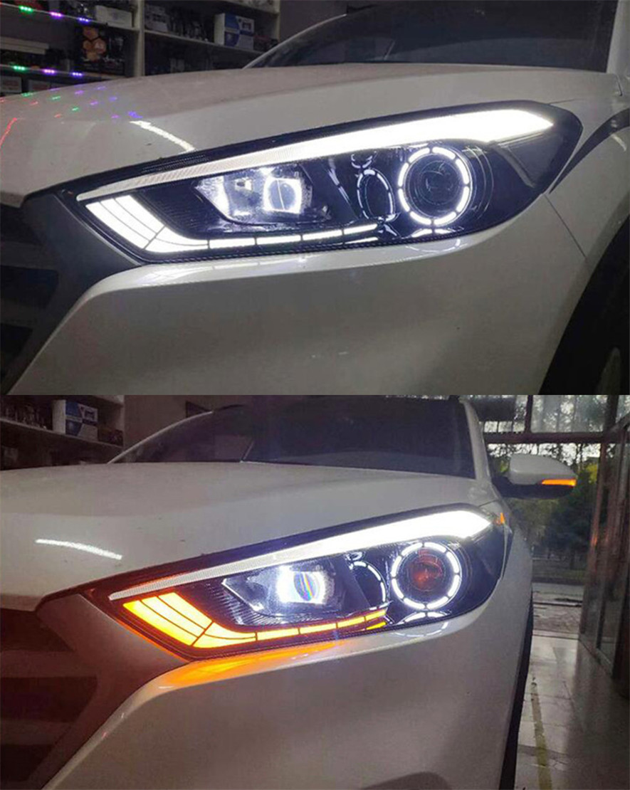 LED Head Light Parts For Hyundai Tucson Front Headlights Replacement 20 15-2 018 Turn Signal Daytime Running Lights
