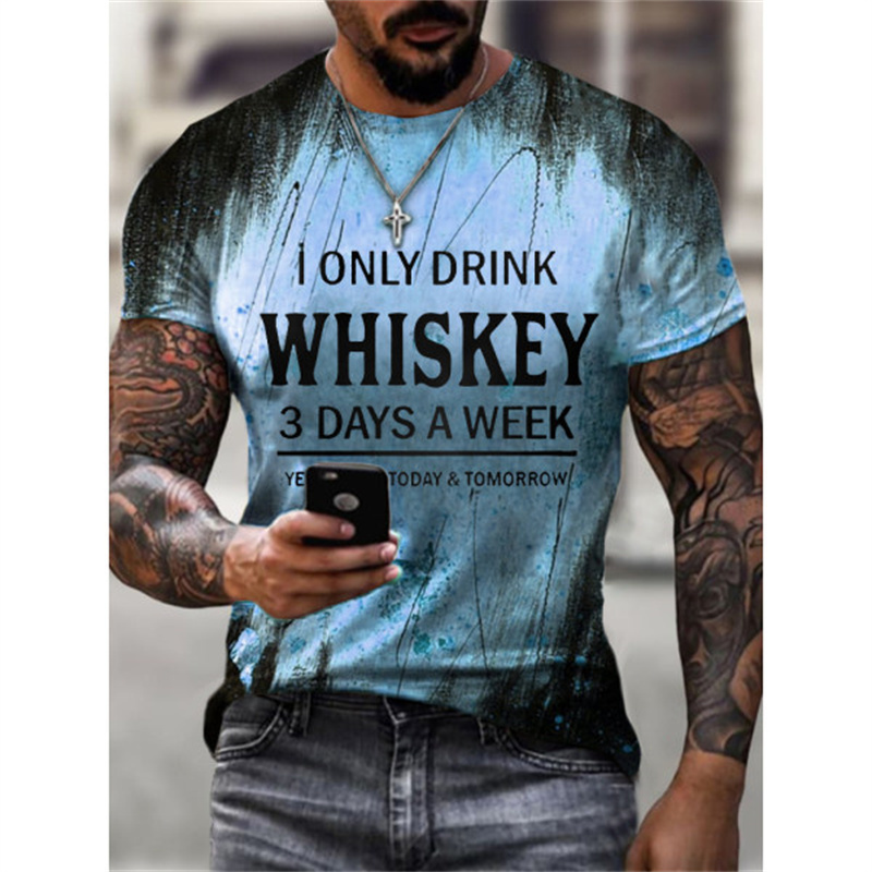 Fashion Streetwear Top Tees Summer Men s T Shirt 3D Whiskey Letters Print Funny T Shirt O Neck Short Sleeve 110 6XL Oversize 220606, S1510
Fashion Streetwear Top Tees Summer Men s T Shirt 3D Whiskey Letters Print Funny T Shirt O Neck Short Sleeve 110 6XL Oversize 220606, S1510