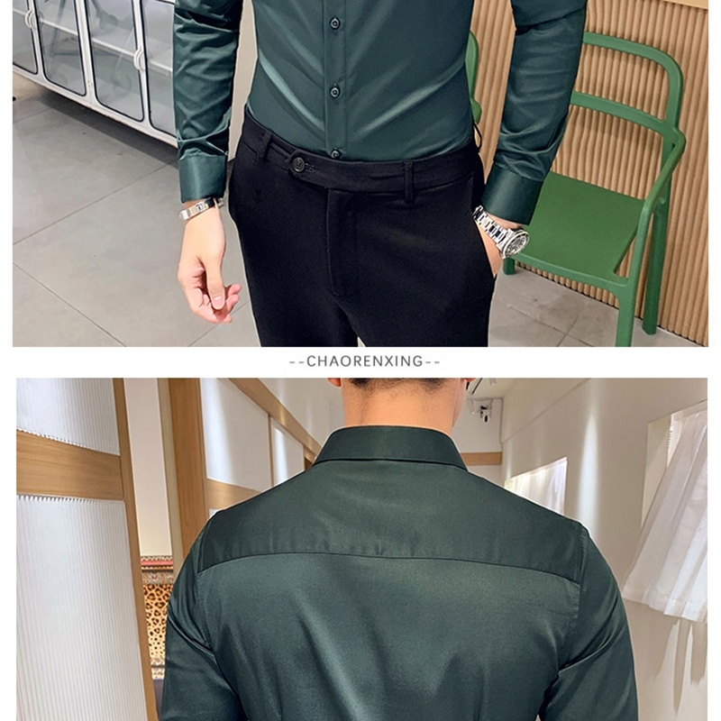 Customize men shirt long sleeve personalize A816 orange pink army green 220330