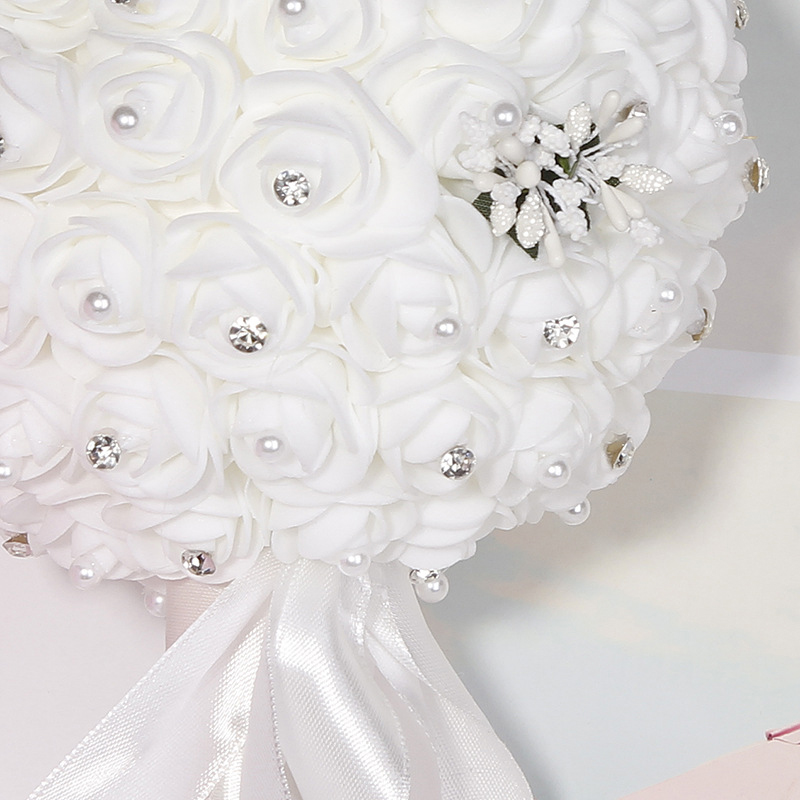Simulation bride married with flowers Western-style hot selling new white pearl rhinestones