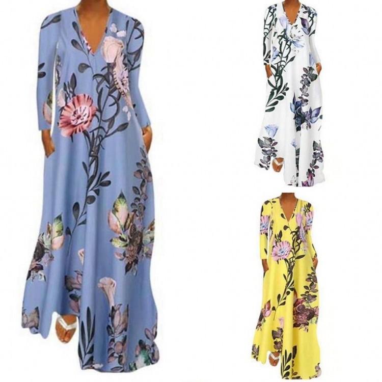 Casual Dresses 2022 Big Size Women Sexy Deep V-neck Long Sleeve Print A-word Pocket Dress Summer Beach Stitching Loose, Sky blue
Casual Dresses 2022 Big Size Women Sexy Deep V-neck Long Sleeve Print A-word Pocket Dress Summer Beach Stitching Loose, Sky blue