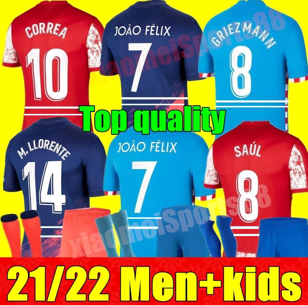 top New 21 22 adult men kids kit Soccer Jerseys home away 3rd SUAREZ Griezmann JOAO FELIX 2021 2022 ATLETICO M. LLORENTE MADRID CORREA KOKE, Adult home
top New 21 22 adult men kids kit Soccer Jerseys home away 3rd SUAREZ Griezmann JOAO FELIX 2021 2022 ATLETICO M. LLORENTE MADRID CORREA KOKE, Adult home
