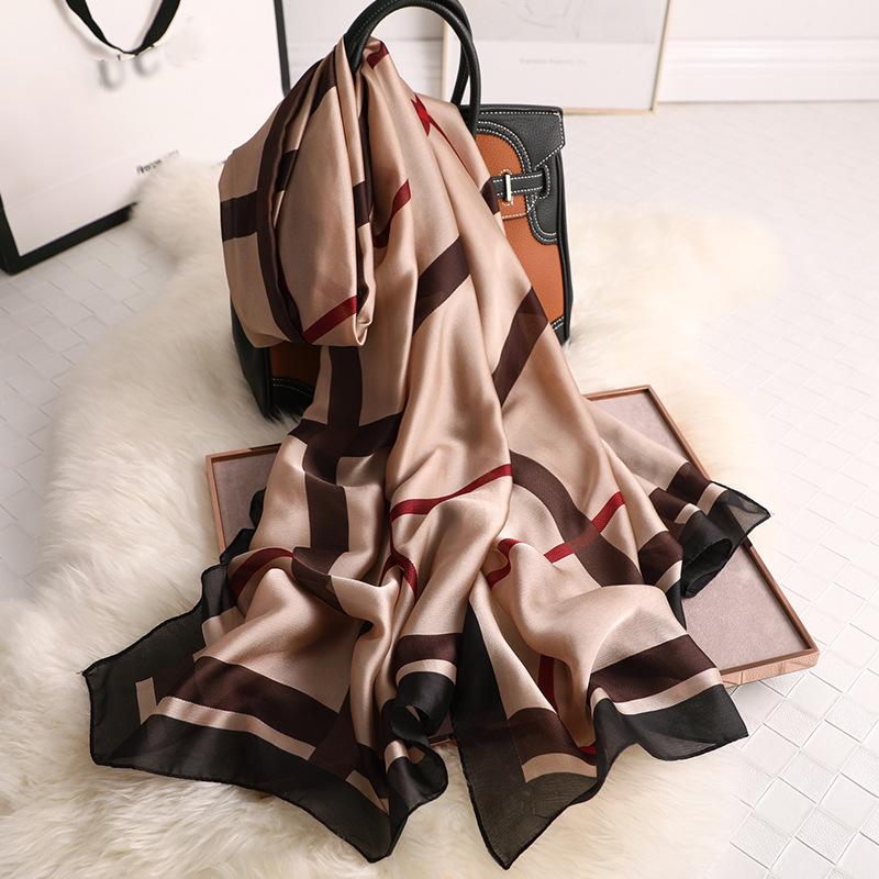 Scarves Women Silk Scarf Euro Plaid Long Head Wraps Quality Female Foulard Satin Shawls Hijab 90 180cm WholesaleScarvesScarves
Scarves Women Silk Scarf Euro Plaid Long Head Wraps Quality Female Foulard Satin Shawls Hijab 90 180cm WholesaleScarvesScarves