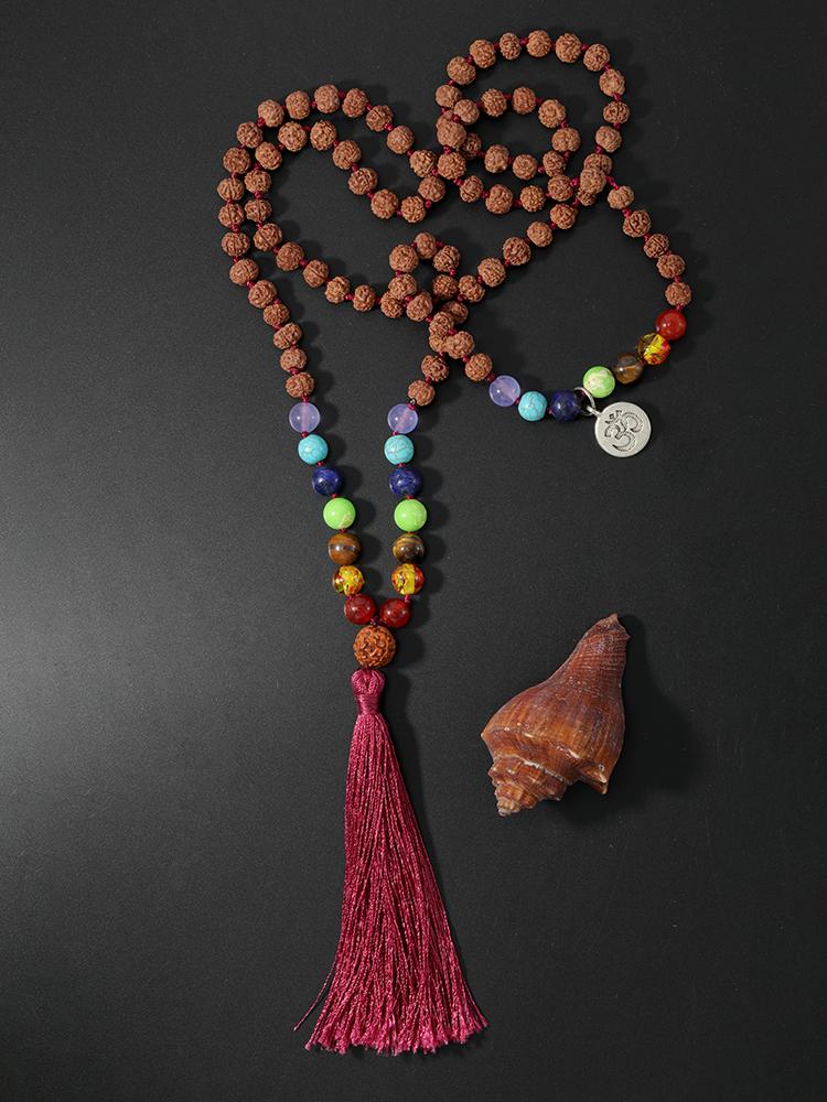 Pendant Necklaces 7 Chakra Rudraksha Mala Necklace Yoga Meditation 108 Bodhi Bead With Tassle Hand-Knot Men Women JewelryPendant
Pendant Necklaces 7 Chakra Rudraksha Mala Necklace Yoga Meditation 108 Bodhi Bead With Tassle Hand-Knot Men Women JewelryPendant