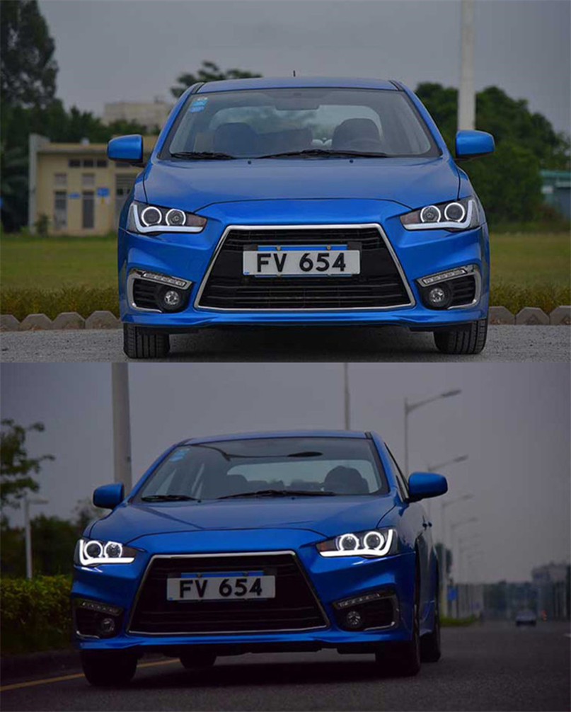 LED Headlights For Mitsubishi Lancer LED Headlight 2008-16 Lancer-EVO DRL Bi-xenon Beam Turn Signal Light
