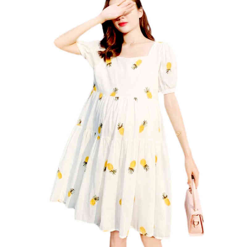 Lovely Fruit Pattern Embroidery Maternity Dress Summer Korean Version Loose Mid-length Breastfeeding Dress Pregnancy Dress 2022 G220418, No lactation
Lovely Fruit Pattern Embroidery Maternity Dress Summer Korean Version Loose Mid-length Breastfeeding Dress Pregnancy Dress 2022 G220418, No lactation
