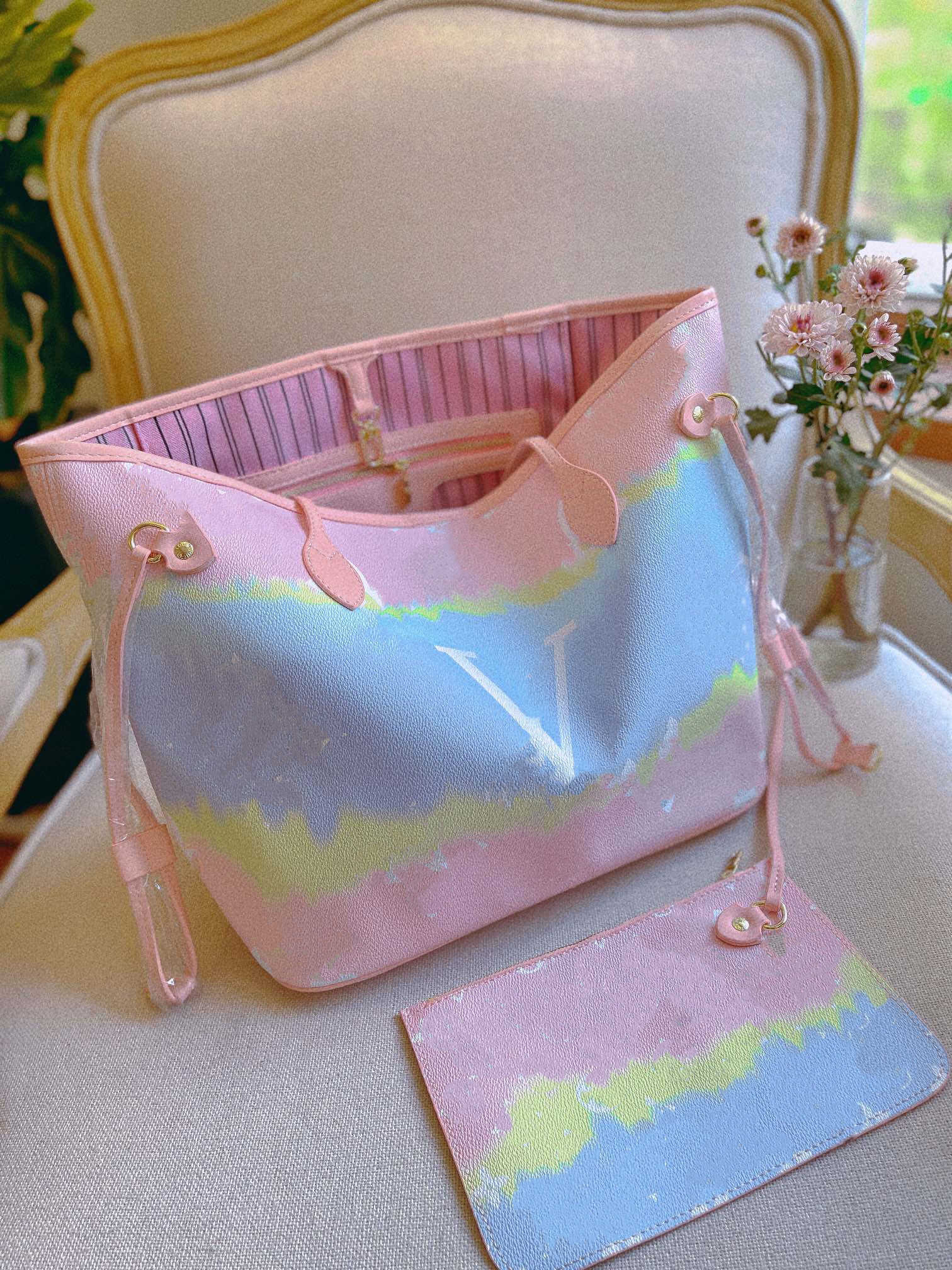 Spring in the City Sunrise Women Shopping Handbags Purse Totes Bag Pastel Onthego Marshmallow hobo PETIT SAC PLAT 2pcs set tote Crossbody