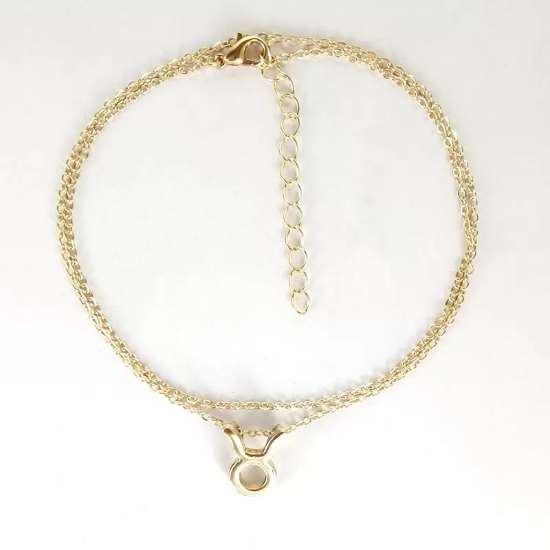 Multilayer 12 Constellation Zodiac Anklet Gold Silver Summber Beach Letter Foot Chain for Women Ladies Astrological Anklet Jewelry