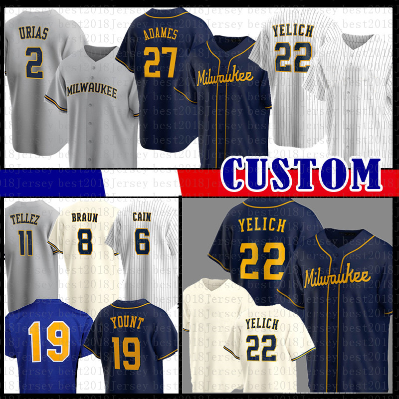 22 Christian Yelich Willy Adames Baseball Jersey Robin Yount Lorenzo Cain Ryan BraunJC Mejia Luis Urias Tyrone Taylor Brewers Rowdy Tellez Corey Ray Wong, Black
22 Christian Yelich Willy Adames Baseball Jersey Robin Yount Lorenzo Cain Ryan BraunJC Mejia Luis Urias Tyrone Taylor Brewers Rowdy Tellez Corey Ray Wong, Black