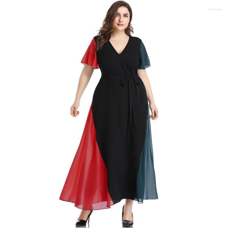 Plus Size Dresses 2022 Summer Dress Women Elegant Patchwork Lace Hem Short Sleeve V Collar Vintage Party Maxi Sashes Robes Echm22, Pink
Plus Size Dresses 2022 Summer Dress Women Elegant Patchwork Lace Hem Short Sleeve V Collar Vintage Party Maxi Sashes Robes Echm22, Pink