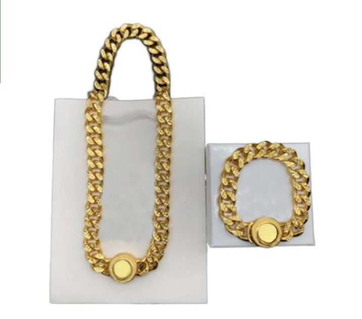 Fashion gold Chains Necklace Bracelets Sets for mens and Women Party Wedding Lovers gift hip hop jewelry with box NRJ, Silver
Fashion gold Chains Necklace Bracelets Sets for mens and Women Party Wedding Lovers gift hip hop jewelry with box NRJ, Silver