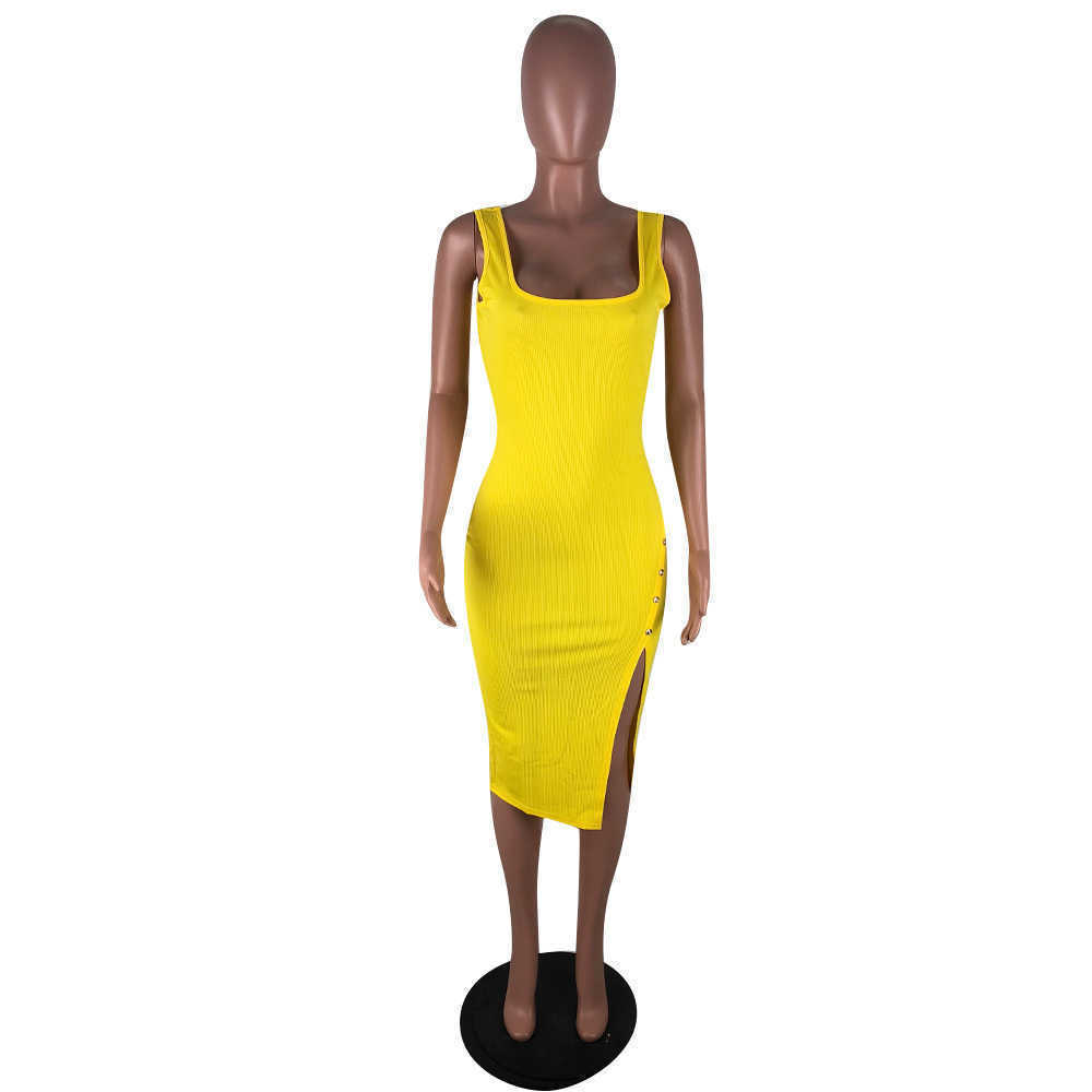 Sexy Sleeveless Women Cause Ribbed Dress Fashion Summer Solid Color Skinny Stretchy Knitted Bodycon Pencil Dresses Clubwear Plus Size