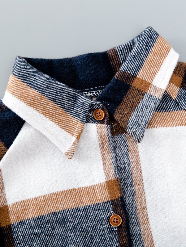 Toddler Boys Plaid Raglan Sleeve Overcoat SHE