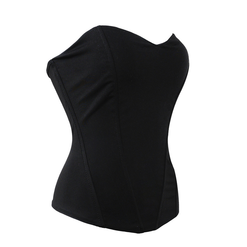 Inspired By Kendall Jenner Strapless Black Shaped Top Boned Corset With Sweetheart Neckline Gathered Cups 220325