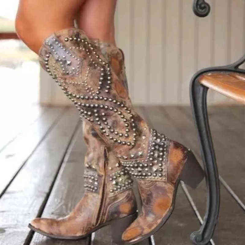 Western Cowboy Boots for Women Winter Chunky Heel Fashion Rivet Pointed Toe Knee High Female Shoes Plus Size 43 220815, White
Western Cowboy Boots for Women Winter Chunky Heel Fashion Rivet Pointed Toe Knee High Female Shoes Plus Size 43 220815, White
