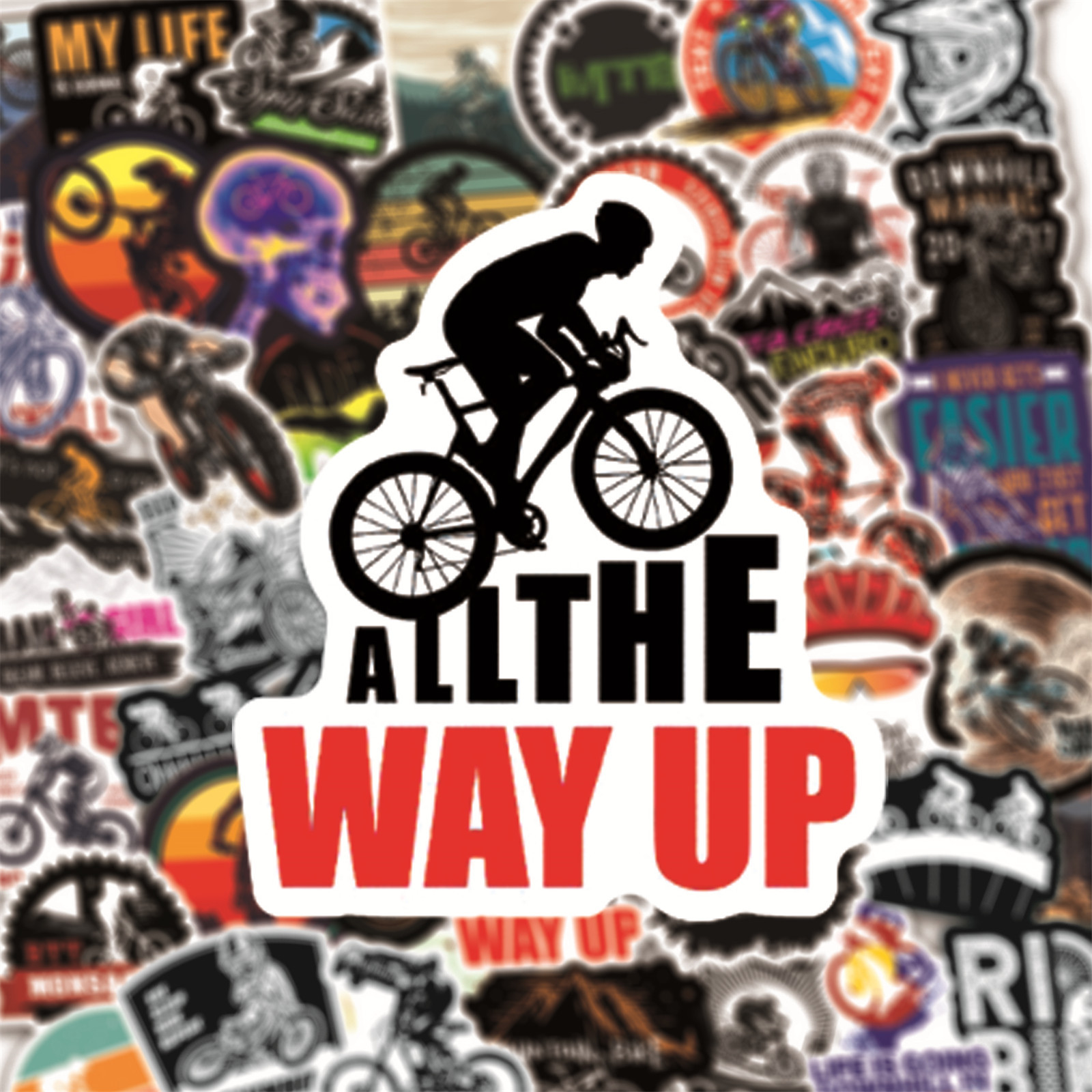 50Pcs Mountain Bike MTB Graffiti Stickers Laptop Guitar Luggage Skateboard Car Waterproof Cool Sticker Decal Kids Toys