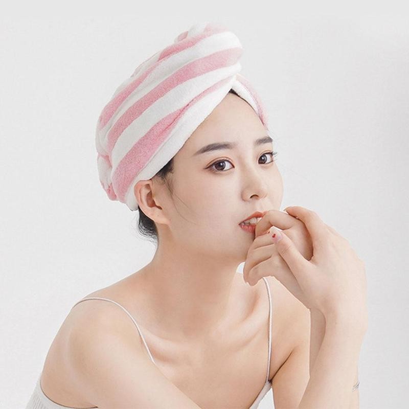 Microfibre After Shower Drying Wrap Womens Girls Lady's Towel Quick Dry Hair Hat Cap Turban Head Wraps Bathing Accessories Envoltura Para Secarse