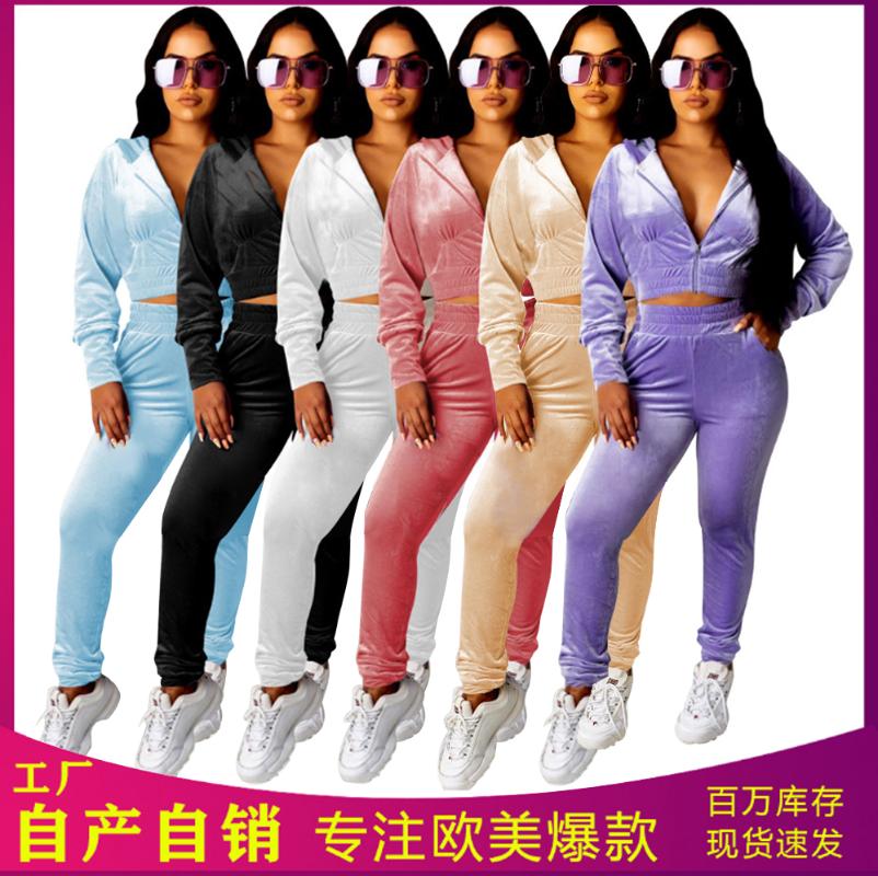 Women' Two Piece Pants Y8149 Autumn And Winter Products European American Fashion Solid Color Sexy Zipper Jacket Temperament Hooded Cas, As pic
Women' Two Piece Pants Y8149 Autumn And Winter Products European American Fashion Solid Color Sexy Zipper Jacket Temperament Hooded Cas, As pic