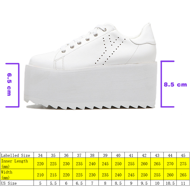 8.5cm Platform Wedge Super High Heel Women Casual Shoes Patent Leather Chunky Sneakers Genuine Leather Spring Autumn, White
8.5cm Platform Wedge Super High Heel Women Casual Shoes Patent Leather Chunky Sneakers Genuine Leather Spring Autumn, White