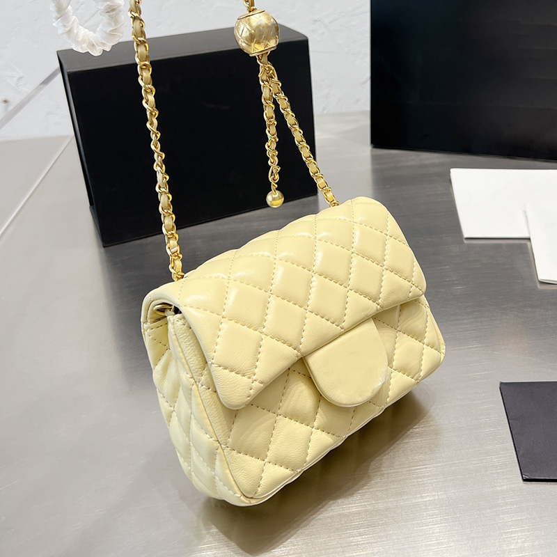 Designer Classic Mini Flap Gold Crush Ball Quilted Bags Lambskin Crossbody Purse Adjustable Shoulder Strap Large Capacity Fashion Trend Handbags 17CM